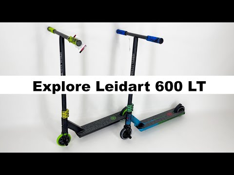 Трюковий самокат Explore Leidart 600 чорно-зелений + пега, видео 1