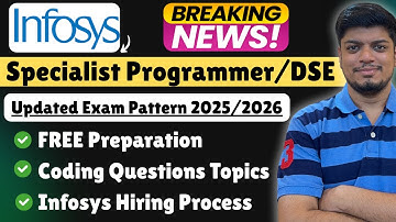 🔥Infosys SP/DSE Exam Pattern 2026, 2025 | Infosys SP/DSE Coding Questions Important Topics