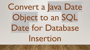Convert a Java Date Object to an SQL Date for Database Insertion