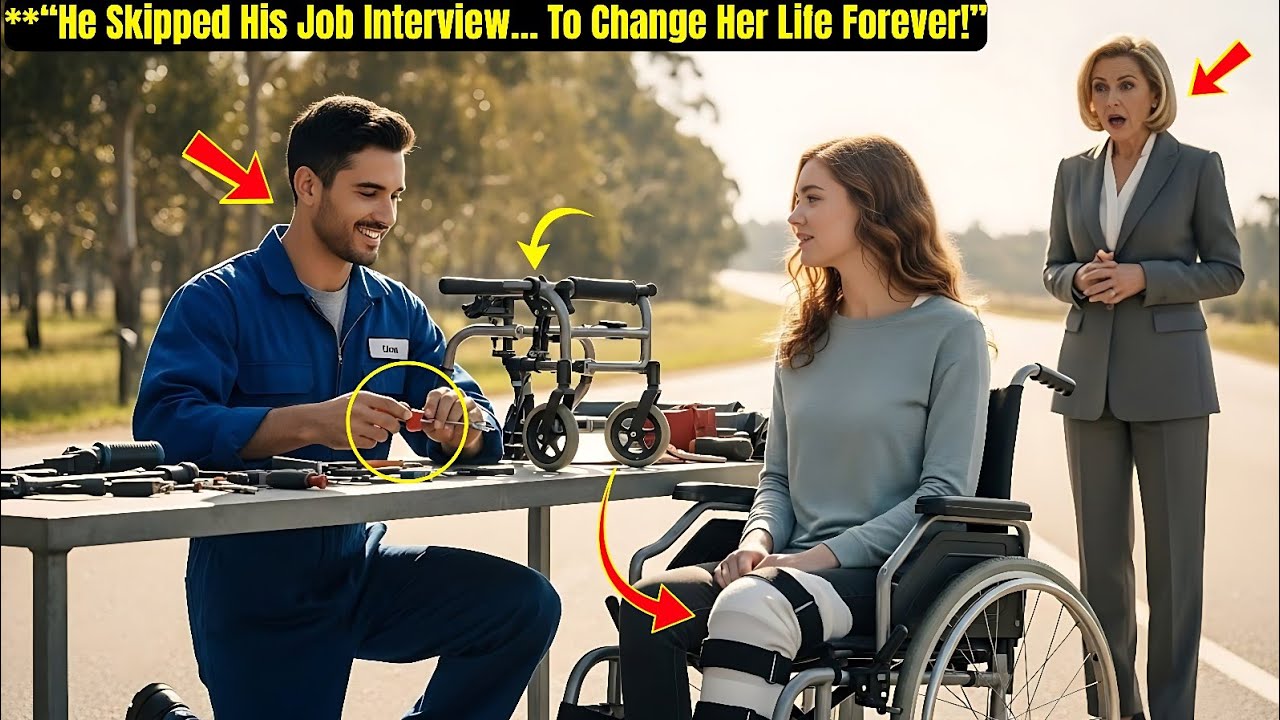 ✅ Mechanic Skips Job Interview to Help Disabled Girl – She’s a Billionaire’s Daughter!”