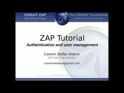 ZAP Tutorial - Authentication, Session and Users Management