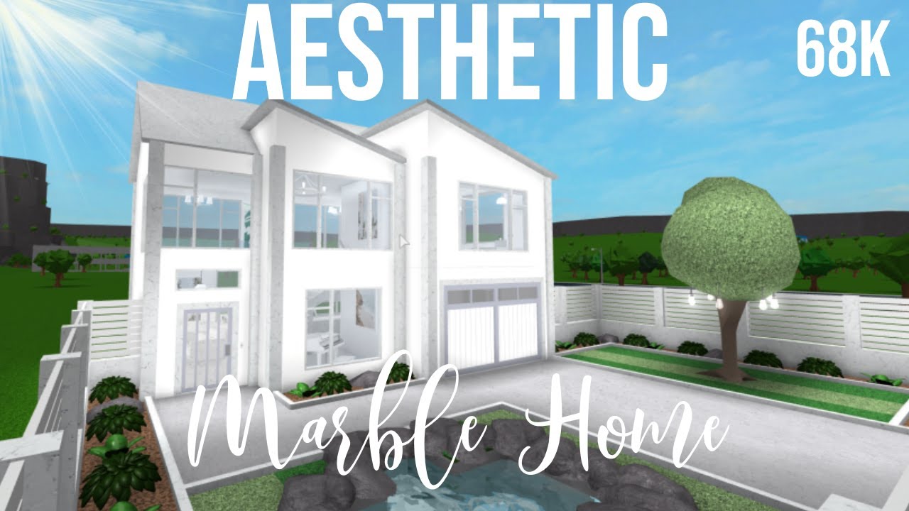 Bloxburg Aesthetic Marble Home 68k Youtube - roblox bloxburg houses 68k