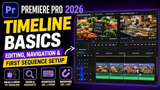 05 Premiere Pro 2026 Timeline Basics Tutorial | Editing, Navigation & First Sequence Setup