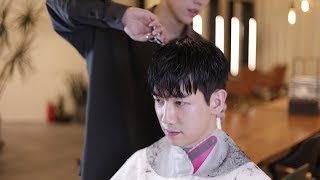 real haircut asmr/ korean style men's haircut & down perm