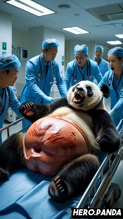 Pregnant Panda rescued by doctors from city road #humanity #rescueanimals  #veterinary #animals