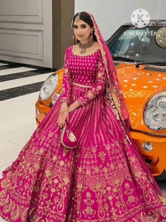 Latest traditional pink 🩷 colour bridal lehenga for wedding girls♥️😍/Unique shades of bridal lehenga