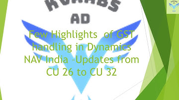 GST-INDIA(GOODS AND SERVICE TAX) in Dynamics Navision-INDIA 2016 CU 26-CU32 ERP