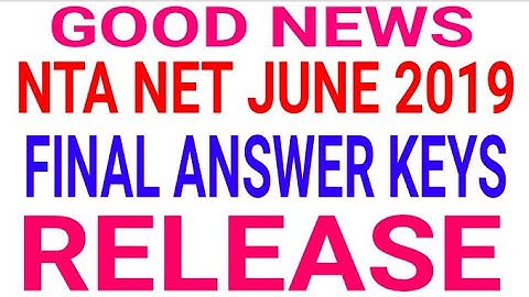 Final Answer Key RELEASE by NTA NET 2019