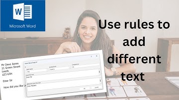 Use rules in Mail merge to add different text. Word mail merge
