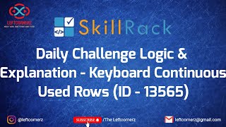 keyboard - continuously used row(03-07-2021) | skillrack daily challenge