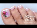 ❤ ¿CÓMO DECORAR las UÑAS de los PIES FÁCILES PASO a PASO con FLORES? 💐