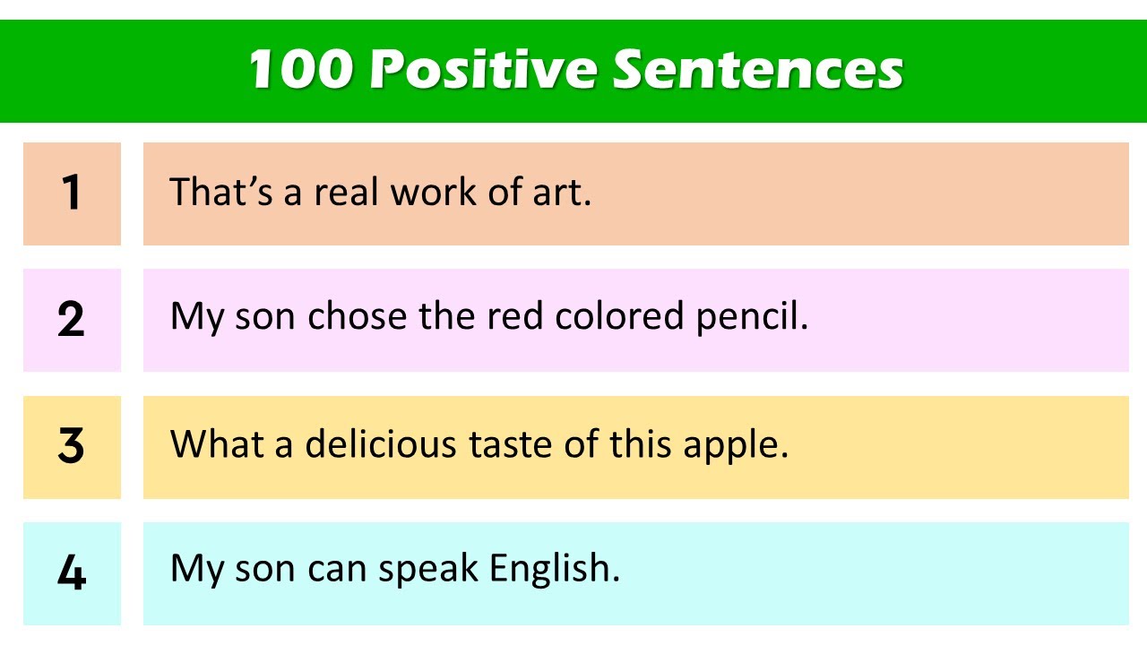 100 Positive Sentences Examples Positive Sentences List YouTube 100 Positive Sentences Examples Positive Sentences List YouTube