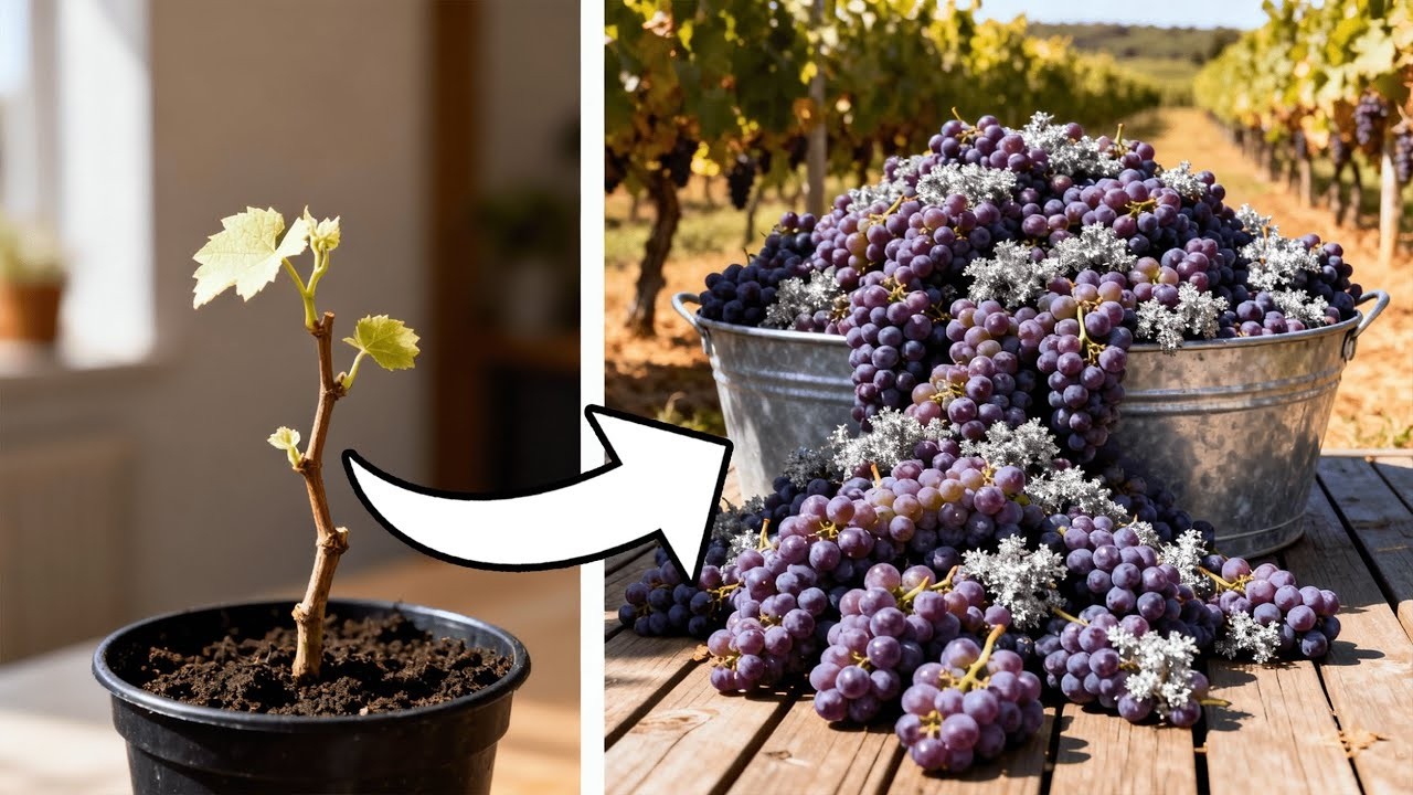 Transforme UMA Muda de UVA em Toneladas de Frutos | Como Plantar Uvas por Estacas