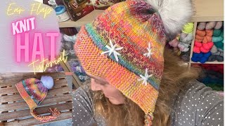 Knitted Ear Flap Hat - Knit Hat With Ear Flaps