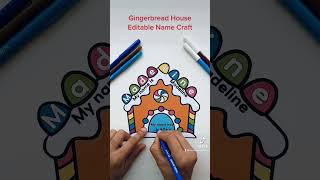 Gingerbread House Editable Name Craft #c #christmascrafts #gingerbreadman #gingerbreadhouse #crafts