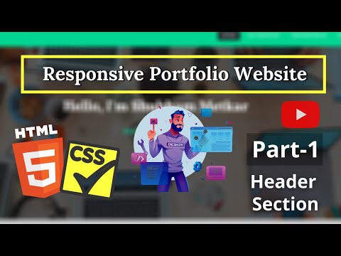 Responsive Portfolio Website | Header Section | Part - 1