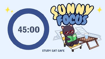 STUDY WITH ME Focus Pomodoro Timer 4x45 (3.5hr) | Cat Cafe 🐈| Lo-fi beats + train ambience