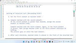 Selection Sort - Descending Order | Selection Sort Program | Data Structures