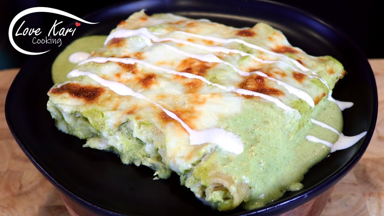 How to Make the Best Restaurant Style Green Enchiladas Suizas de Pollo