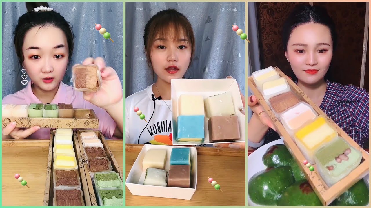 [ASMR Desserts] MOCHI CAKES ASMR/ Mukbang |먹방 | 饮食表演 | Eating Sound