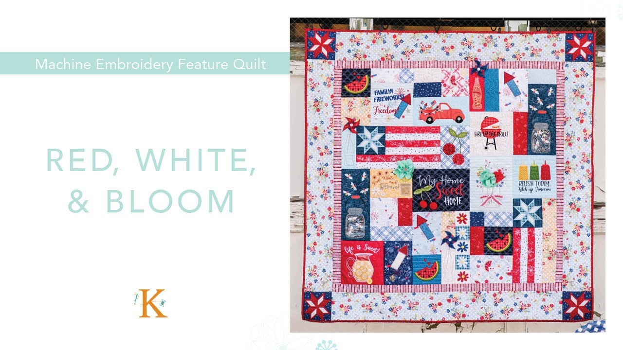 Red, White, & Bloom Quilt | Kimberbell Designs - YouTube Red, White, & Bloom Quilt | Kimberbell Designs - YouTube