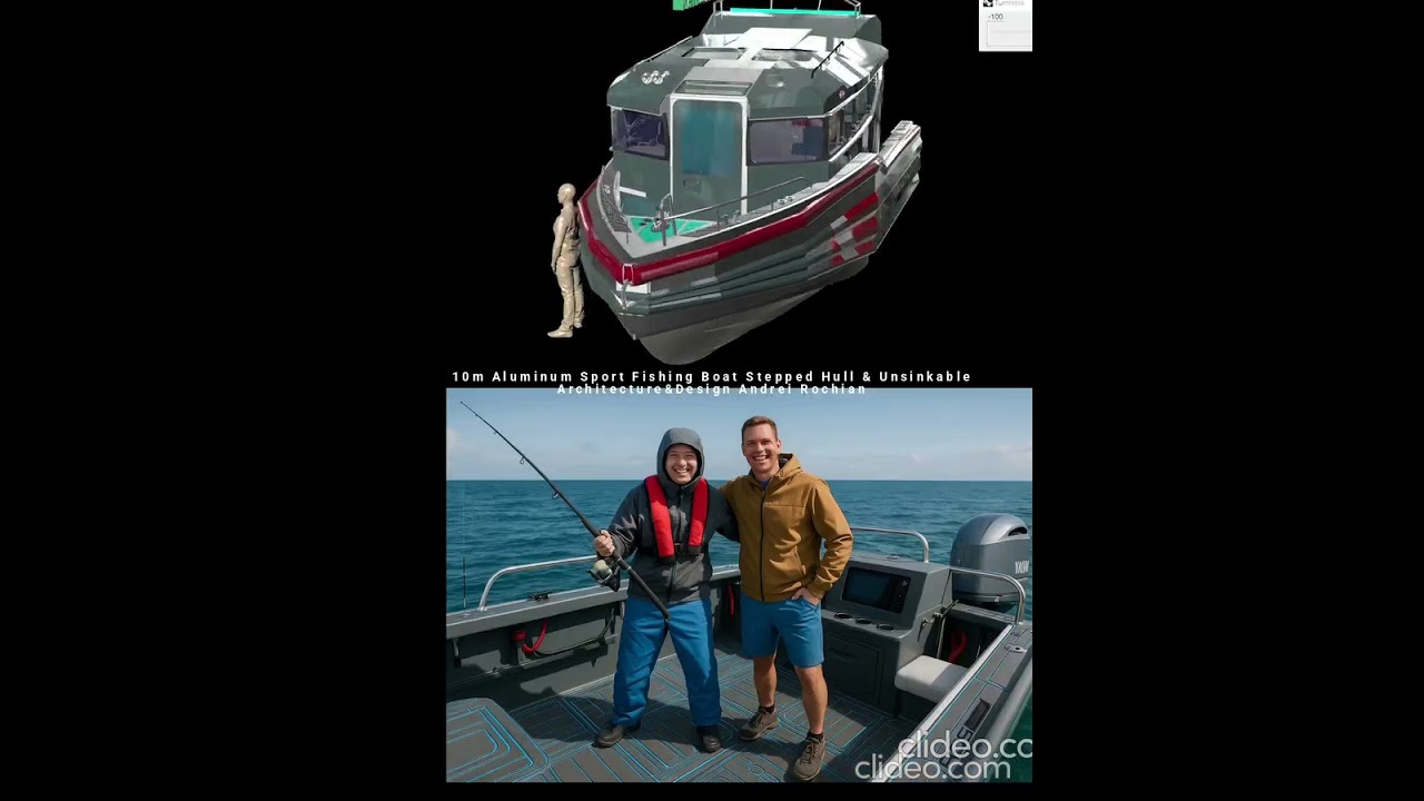 10m Aluminum Sport Fishing  Boat Stepped  Hull & Unsinkable   Architecture&Design Andrei Rochian
