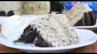 Homemade Cookies n Cream Cake w/ Oreo Buttercream Frosting