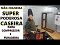 PENDUREI O COMPRESSOR E A FURADEIRA DE BANCADA NA PAREDE