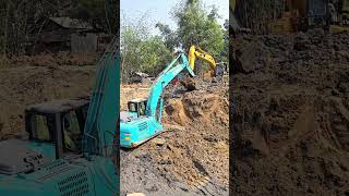 Heavy Duty Kobelco Excavator Canal Cleaning Project #heavyequipment #excavator #automobile