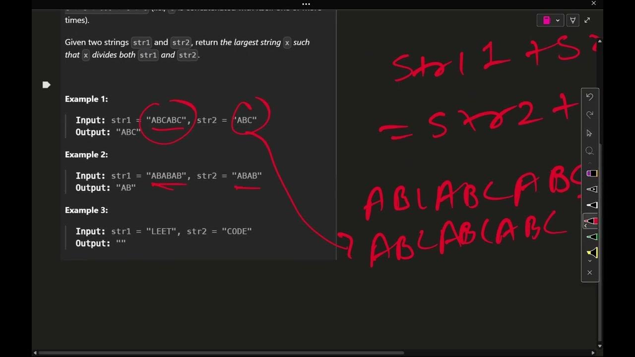 1071 Greatest Common Divisor of Strings leetcode using Python - YouTube