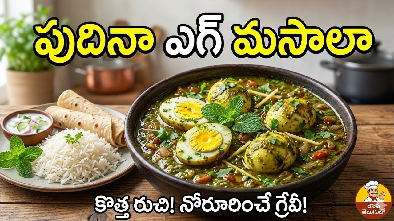 అన్నం చపాతీల్లోకి గుమగుమలాడే పుదినా ఎగ్ మసాలా | Pudina Egg Masala Recipe in Telugu | Mint Egg Curry