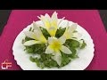 Lovely White Radish Flower Garnish - Art In Vegetable Carving &amp; Designs