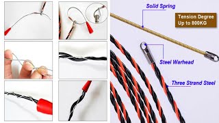 Electrician Wire Threading Device Binders Kit Cable Guider Puller Wiring Installation