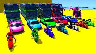 GTA V Epic New Stunt Race For Car Racing Challenge by Super Cars, Boat, Motorcycle and Monster truck