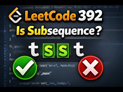 LeetCode 392 Explained | Is Subsequence (Two Pointers O(n))