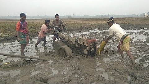 mini tractor power tiller accident ni deep mud. part- 08