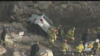 Woman rescued after car goes off cliff in Plymouth