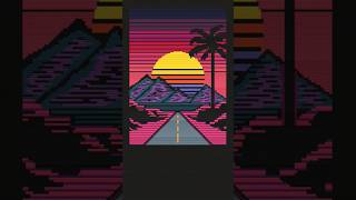 retrowave sunset cross stitch pattern pdf. #shorts #crossstitch #crossstitchpattern