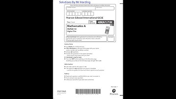 Edexcel - iGCSE - Mathematics A - January 2022 - Paper 1H - Solutions By Mr Harding