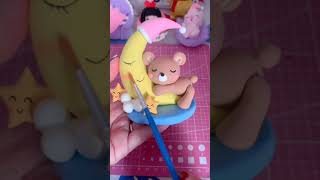 Mini Clay Art: Teddy Bear Moon #shorts