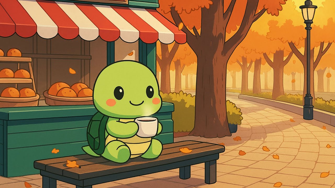 Lofi stroll through autumn streets 🐾 | gentle lofi with warm tea & soft leaves