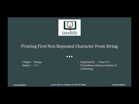 Printing first non repeated character from string
