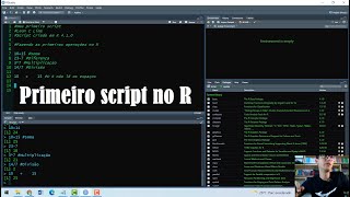 Aula 1 - Primeiro script no R (temas e as 4 operações)