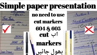 Simple paper presentation No need to use cut marker 604 & 605