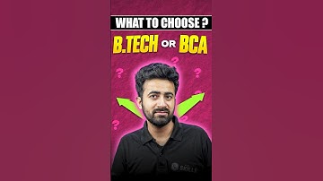 B.Tech vs BCA? Which Degree can get you high package? 🤔 #collegewallah #shorts #degree