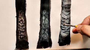 How To Paint Trees Part 2 : Tree Trunk Bark And Textures