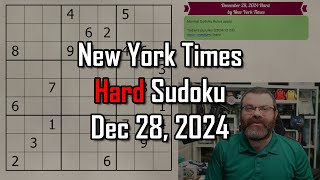 NYT Hard Sudoku Walkthrough | Dec 28, 2024