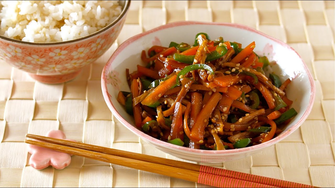 NO WASTE Shiitake Stems Kinpira (Vegetarian Sautéed Dish) 椎茸の軸のきんぴら - OCHIKERON - CREATE EAT HAPPY | ochikeron