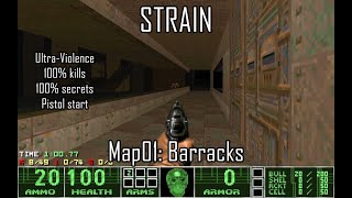 Doom II: STRAIN - Map01: Barracks (UV-MAX)