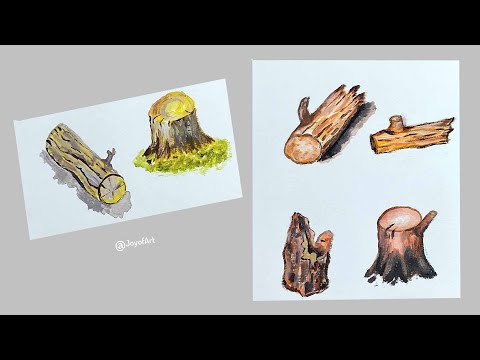 Tree Stomp Acrylic Painting/Step by Setp for Beginners/Art Painting Tutorial | Joy of Art